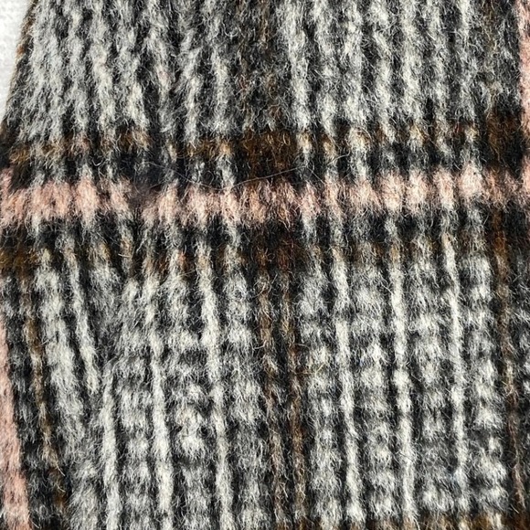 Loft Grey and Pink Academia Career Tartan plaid wool blend skirt plus size 16 - Picture 5 of 8